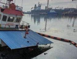 Peristiwa musibah Kapal Pengangkut Marine Fuel Oil (MFO) yang bersandar di Pelabuhan ujung baru Belawan diduga mengalami kebocoran